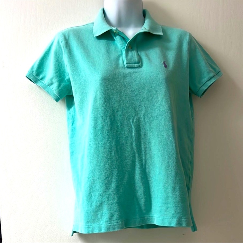 💯Ralph Lauren classic fit sport polo aqua shirt😄